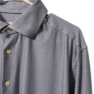 Eton Men’s XL Slim Fit Long Sleeve Button Down Jersey Dress Shirt Neck 17.5